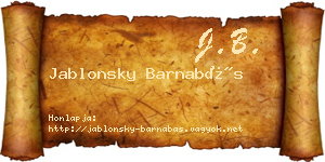 Jablonsky Barnabás névjegykártya