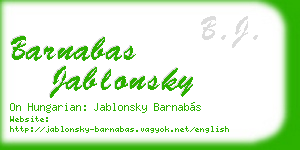 barnabas jablonsky business card